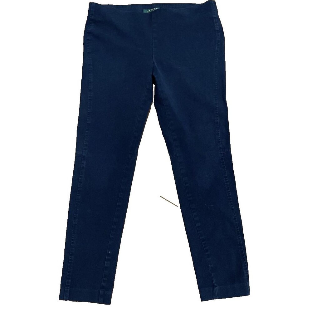 Ralph Lauren Womens Jeans Denim Size Medium 8 Dark Blue Pull On Preppy